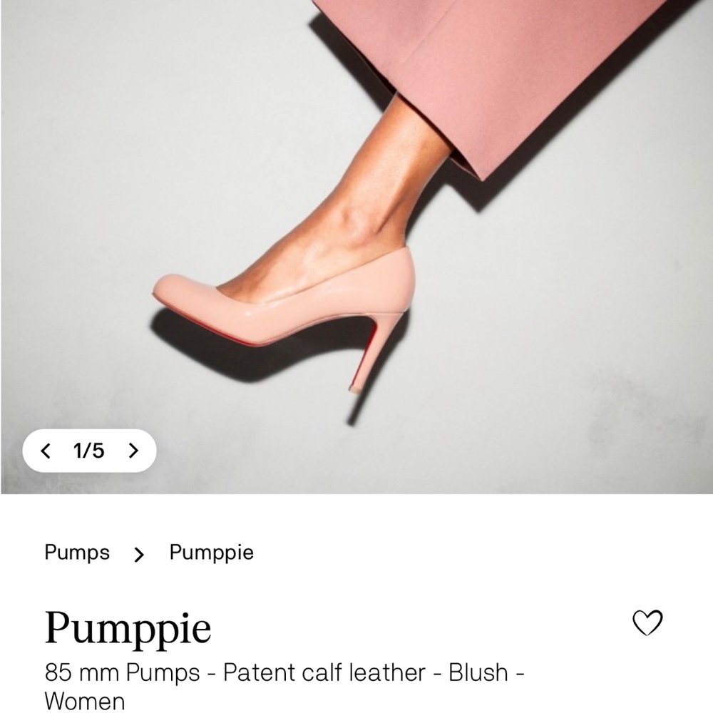 Christine Louboutin 85mm Blush Patent Leather Pumps size 37